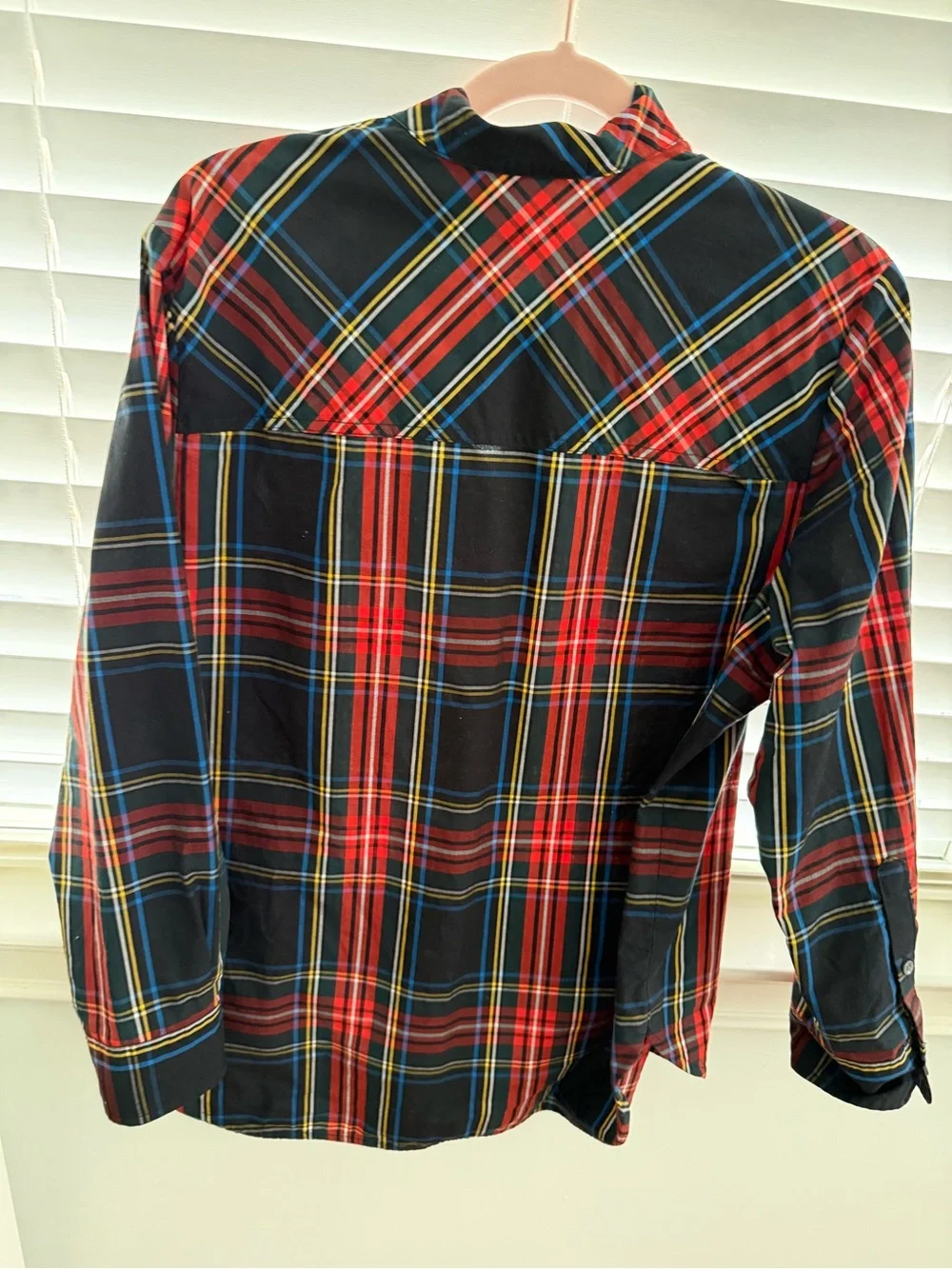 J. Crew Red and Black Plaid Long Sleeve Shirt size 10.  Holiday top